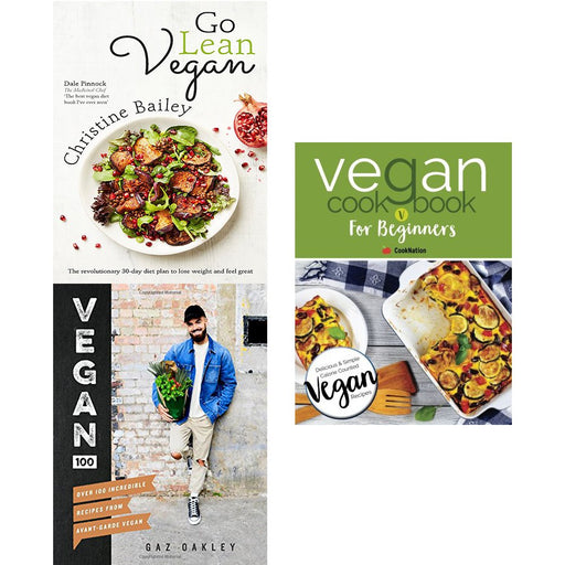 Go lean vegan, vegan 100 [hardcover], vegan cookbook for beginners 3 books collection set - The Book Bundle