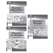 Cgp ks2 history discover and learn 3 books collection set (Ancient Egyptians, Romans in Britain, Ancient Greeks Activity book) - The Book Bundle