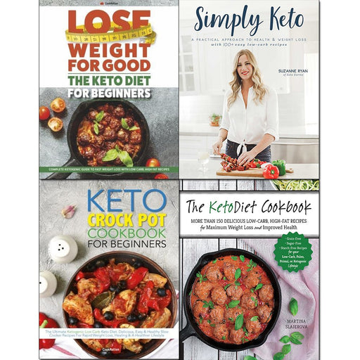 Simply keto, crock pot cookbook and keto diet for beginners 4 books collection set - The Book Bundle
