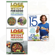 Set of three Joe Wicks keto and low carb diet books in a blue hardcover collection by Iota, featuring colorful cover designs.