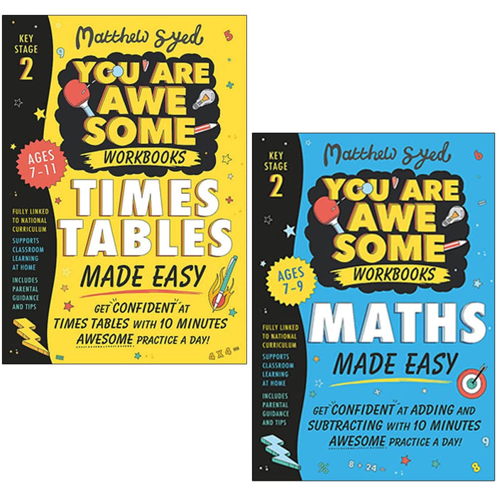 You Are Awesome Workbooks Made Easy 2 Books Collection Set By Matthew Syed (KS2 -Ages 7-11) - The Book Bundle