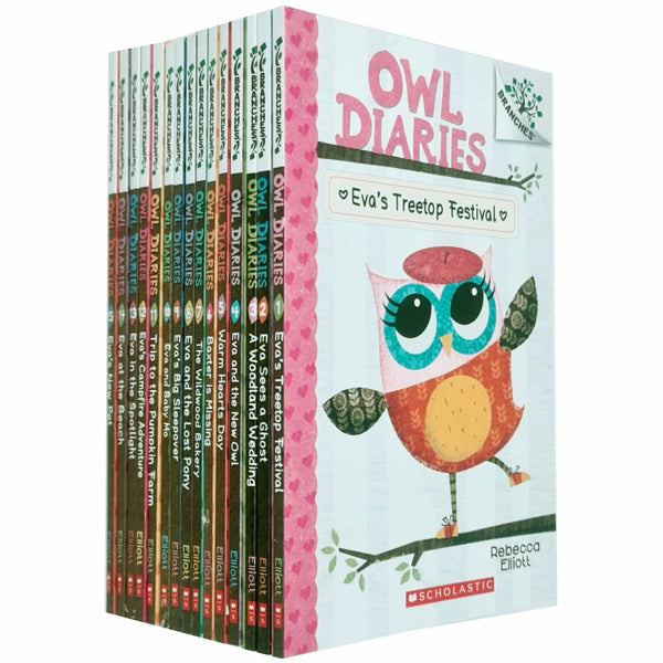 Owl Diaries Collection 1-15 Books Set By Rebecca Elliott (Eva's