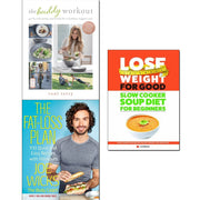 Three paperback books from the Buddy Workout fat-loss plan collection by Toni Terry, featuring slow cooker soup diet for beginners.