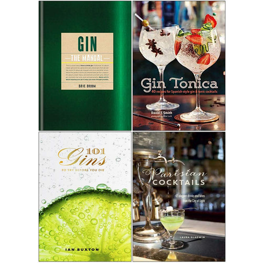 Gin the manual, gin tonica, 101 gins to try before you die, parisian cocktails 4 books collection set - The Book Bundle