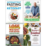 Set of four keto diet and weight loss books by Tom Kerridge and Iota Publishing, featuring colorful covers and varied formats.