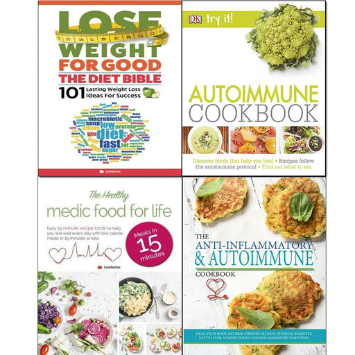 Autoimmune cookbook, The Anti-Inflammatory & Autoimmune cookbook, healthy medic food and diet bible 4 books collection set - The Book Bundle