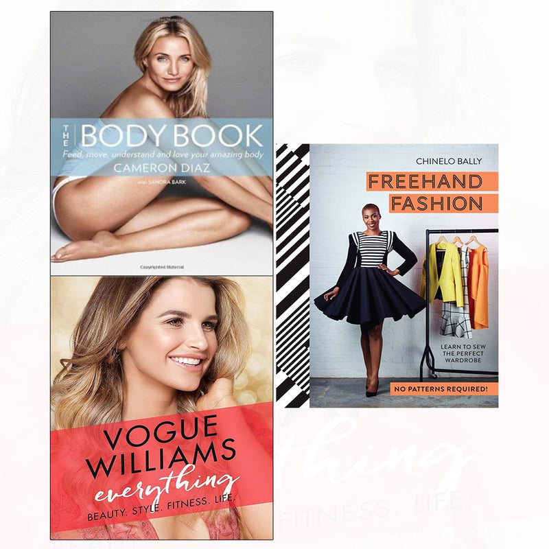 Collection of three non-fiction books including "Everything" by Cameron Diaz, Vogue Williams, and Dr. Anjali Mahto, with mixed formats.