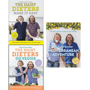 Hairy dieters make it easy, go veggie and hairy bikers mediterranean adventure [hardcover] 3 books collection set - The Book Bundle