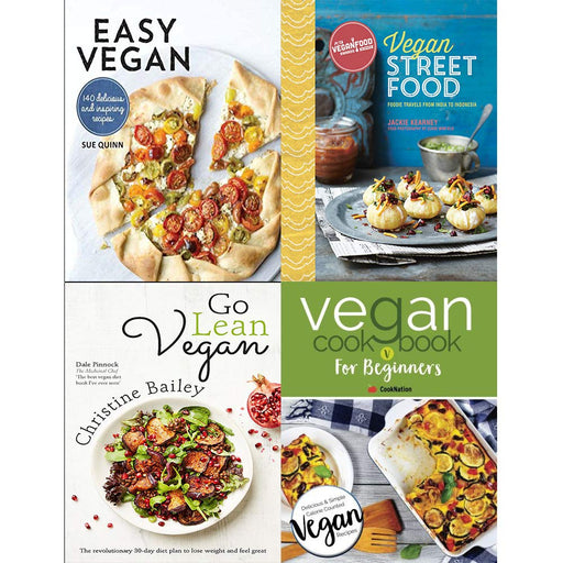 Easy vegan cookbook, vegan street food [hardcover], go lean vegan, cookbook for beginners 4 books set - The Book Bundle