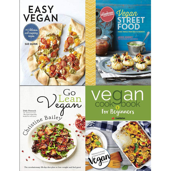Easy vegan cookbook, vegan street food [hardcover], go lean vegan, cookbook for beginners 4 books set - The Book Bundle