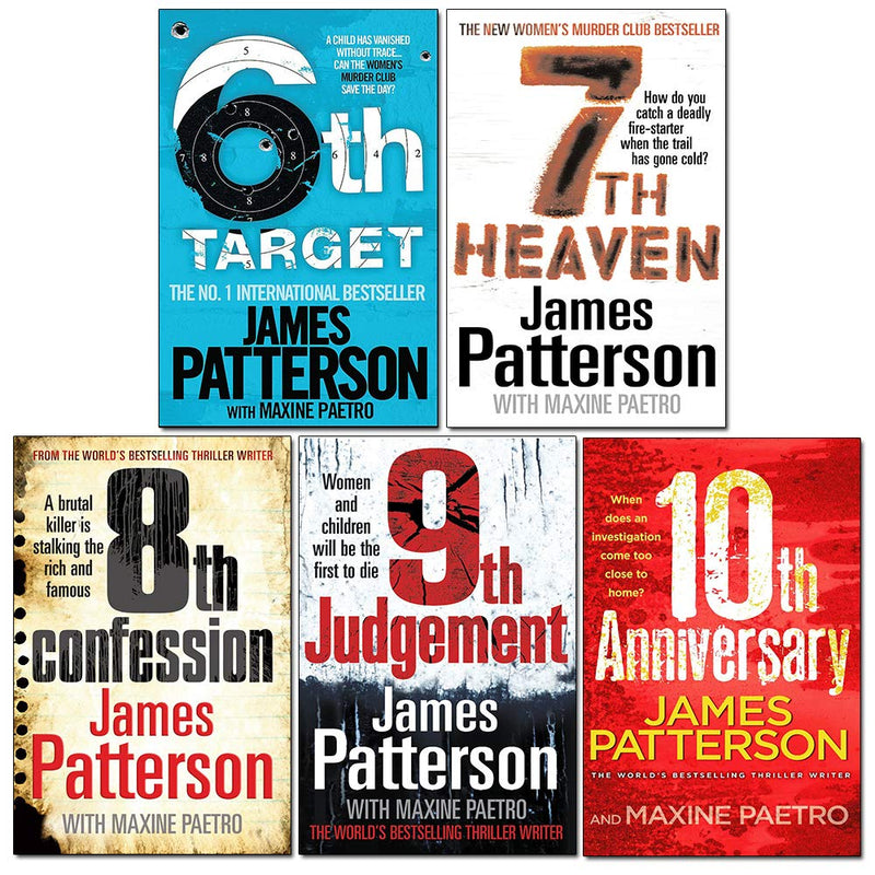 Women's Murder Club book collection by James Patterson, five paperback fiction novels featuring crime and mystery stories.