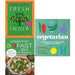 Fresh india [hardcover], vegetarian alice hart [hardcover] and vegetarian 5 2 fast diet 3 books collection set - The Book Bundle