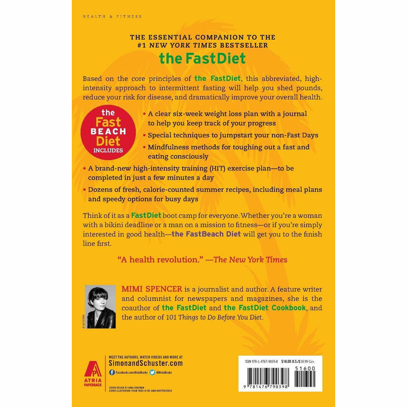 Paperback copy of "The Fastbeach Diet" by Mimi Spencer, a non-fiction book on quick weight loss, with a colorful cover featuring text and images.