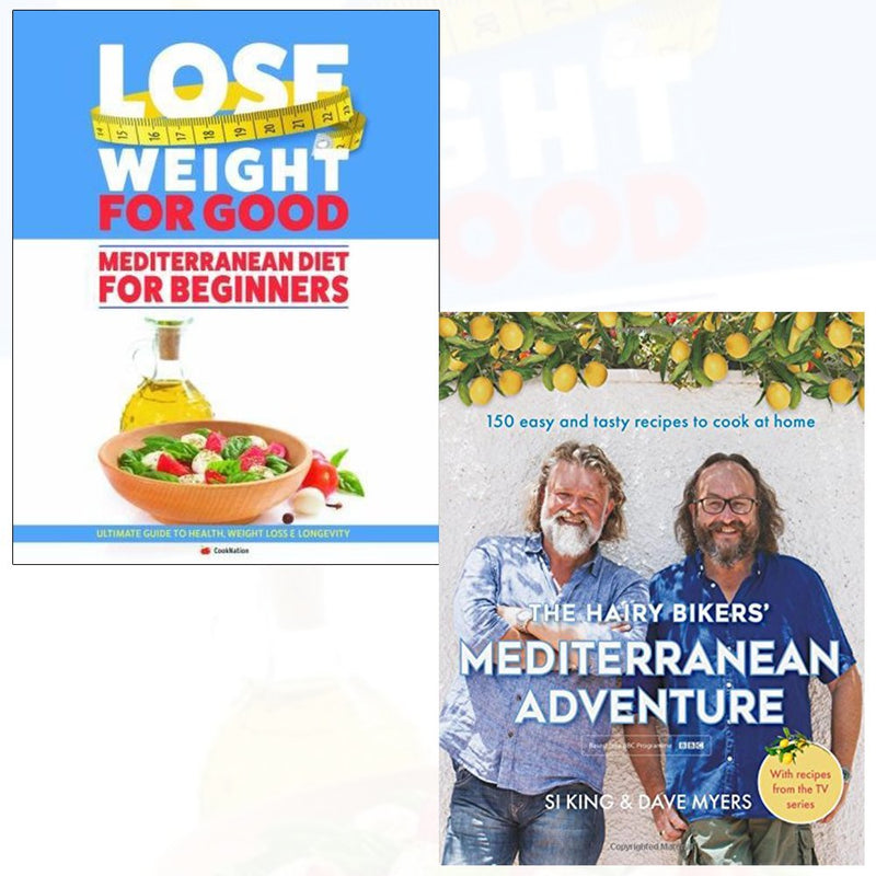 Hardback set of "Lose Weight For Good" and "The Hairy Bikers' Mediterranean Adventure" books by Hairy Bikers and Iota Publishing.
