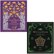 Sterling hardcover set of The Good Witch's Guide and Wiccapedia by Shawn Robbins, Charity Bedell, and Leanna Greenaway, featuring mystical symbols.