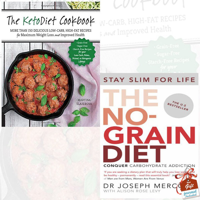 KetoDiet Cookbook and The No-Grain Diet 2 Books Bundle Collection With Gift Journal - More Than 150 Delicious Low-Carb, High-Fat Recipes - The Book Bundle