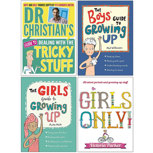 Dr Christian's Guide to Dealing with the Tricky Stuff, The Boys Guide to Growing Up, The Girls Guide to Growing Up, Girls Only 4 Books Collection Set - The Book Bundle