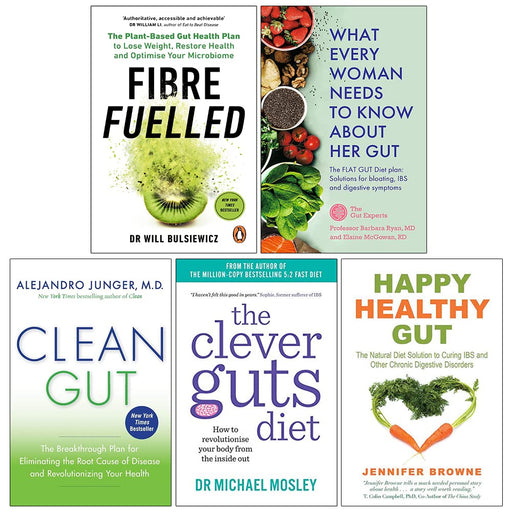 Fibre Fuelled, What Every Woman Needs To Know About Her Gut, Clean Gut, The Clever Guts Diet, Happy Healthy Gut 5 Books Collection Set - The Book Bundle