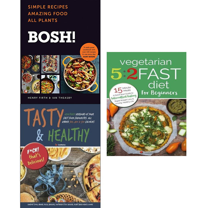 Bosh simple recipes [hardcover], tasty & healthy and vegetarian 5 2 fast diet 3 books collection set - The Book Bundle