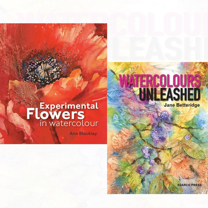 Experimental Flowers in Watercolour [Hardcover], Watercolours Unleashed 2 Books Collection Set - The Book Bundle