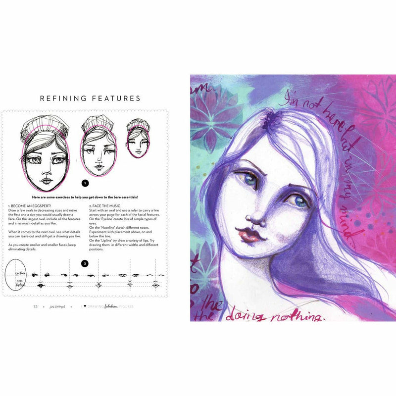 Paperback cover of "I Heart Drawing: Fabulous Figures" by Jane Davenport, featuring colorful artwork of diverse fashion figures.