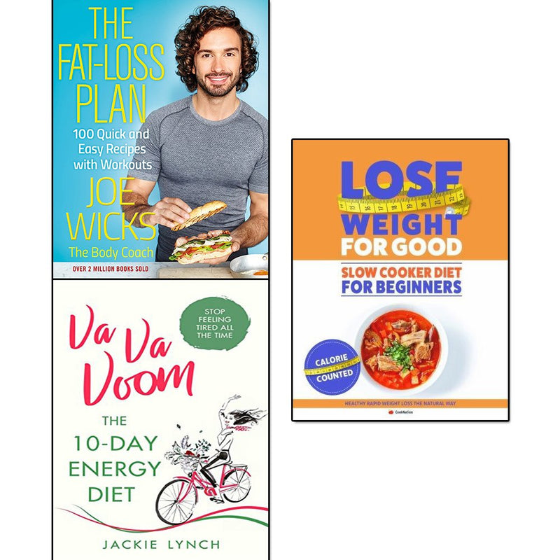Fat Loss Plan Joe Wicks, Va Va Voom and Lose Weight For Good Slow Cooker Diet For Beginners 3 Books Collection Set - The Book Bundle