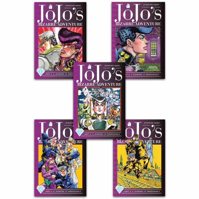 Jojos Bizarre Adventure Part 4 Diamond Is Unbreakable Vol 1-5 Collection 5 Books Set - The Book Bundle