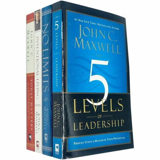 John Maxwell Collection 4 Books Set (The 5 Levels of Leadership, No Limits, Intentional Living, Today Matters) - The Book Bundle