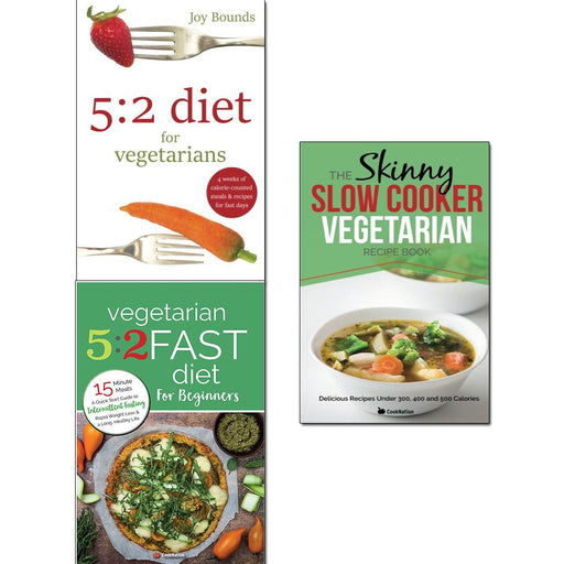 5 2 diet vegetarians, vegetarian 5 2 fast diet and slow cooker vegetarian recipe book 3 books collection set - The Book Bundle