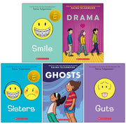 Raina Telgemeier Collection 5 Books Set (Smile, Drama, Sisters, Ghosts, Guts) - The Book Bundle