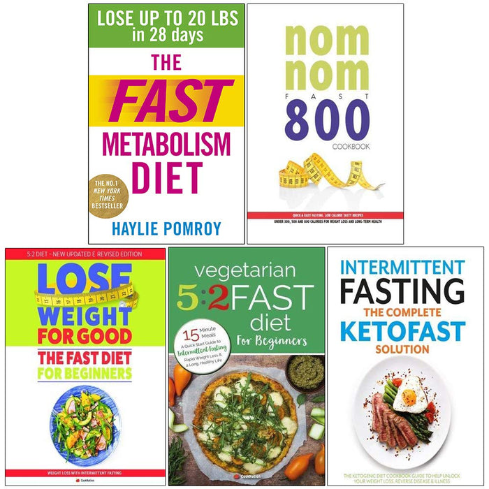 Fast metabolism , nom nom, fast diet, vegetarian 5 2 , complete 5 books collection set - The Book Bundle