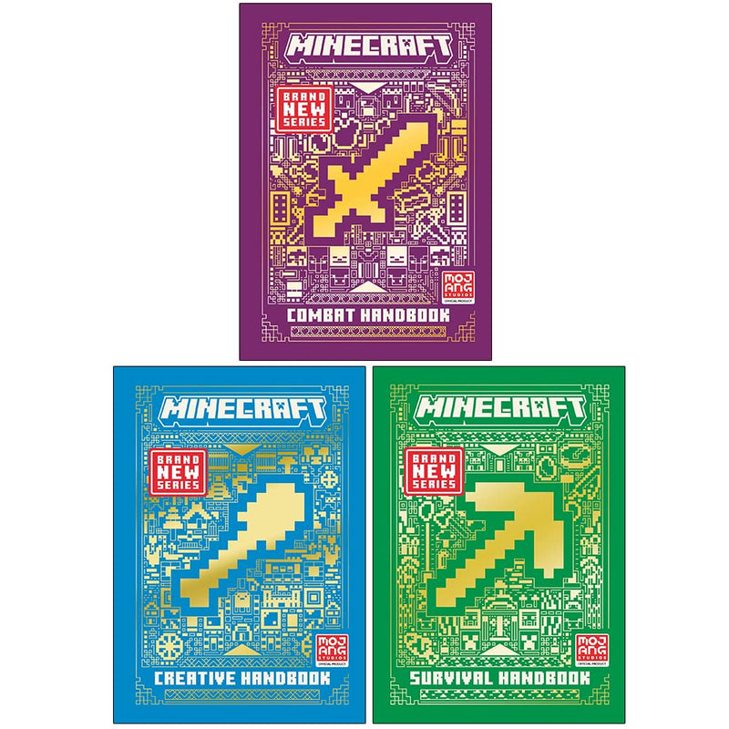All New Official Minecraft Combat Handbook 3 Books Collection Set By Mojang AB - The Book Bundle