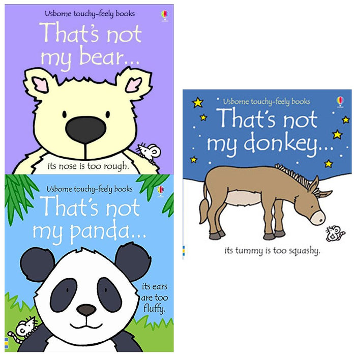 Thats not my touchy feely series 12 :3 books collection set (bear, panda, donkey) - The Book Bundle