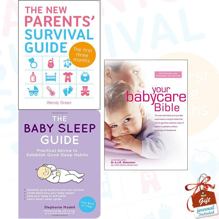 Parents' Survival Guide, The Baby Sleep Guide and Your Babycare Bible [Hardcover] 3 Books Bundle Collection With Gift Journal - The Book Bundle
