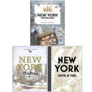 Three hardback books from the New York Christmas Baking collection by Lisa Nieschlag and Lars Wentrup, featuring recipes and stories.