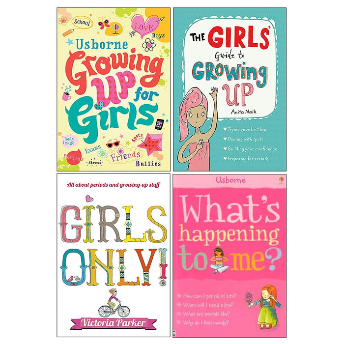 Girls Only!, The Girls' Guide to Growing Up, Growing Up for Girls, What's Happening to Me?: Girls Edition 4 Books Collection Set - The Book Bundle