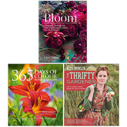 Set of three hardcover gardening books by Clare Nolan, including In Bloom, 365 Days of Colour, and The Thrifty Gardener, for garden enthusiasts.
