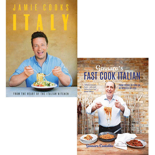Gennaro's fast cook italian and jamie cooks italy 2 books collection set - The Book Bundle