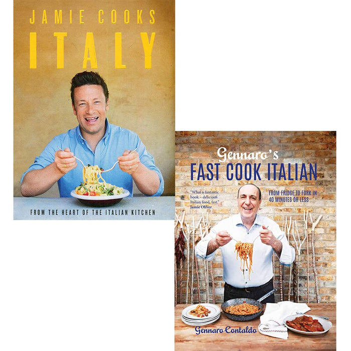 Gennaro's fast cook italian and jamie cooks italy 2 books collection set - The Book Bundle