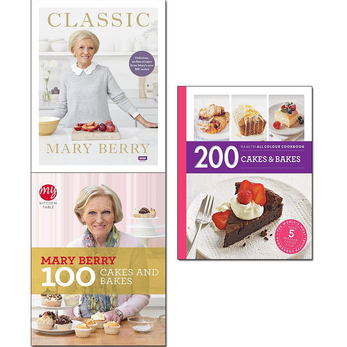Mary berry classic [hardcover], my kitchen table and 200 cakes & bakes 3 books collection set - The Book Bundle