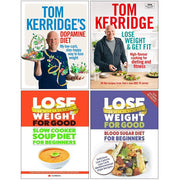 Slow cooker and blood sugar books by Tom Kerridge and Iota, part of the Lose Weight & Get collection, in mixed formats.