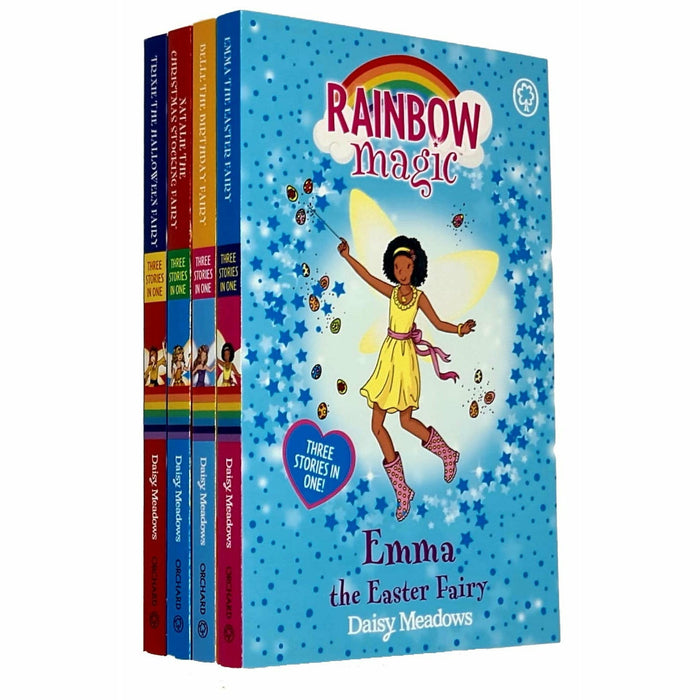 Daisy Meadows Rainbow Magic Collection Special Fairy 4 Books Set(Belle The Birthday Fairy,Emma The Easter Fairy) - The Book Bundle