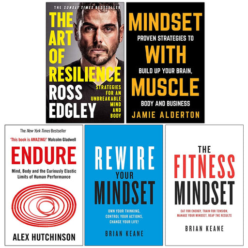 The Art of Resilience, Mindset With Muscle, Endure, Rewire Your Mindset, The Fitness Mindset 5 Books Collection Set - The Book Bundle