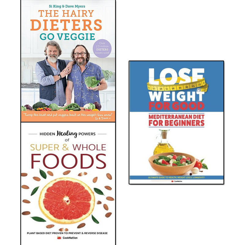 Hairy Dieters 3 Books Collection Set by The Hairy Bikers, paperback non-fiction cookbooks by Orion/Iota Publishing.