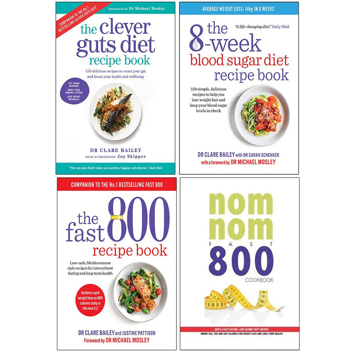 Clever Guts Diet, The 8-Week Blood , The Fast 800 Recipe Book, Quick & Easy Fasting 4 Books Collection Set - The Book Bundle