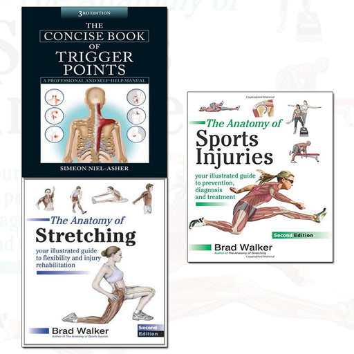 Concise book of trigger points, the anatomy of sports injuries, the anatomy of stretching 3 books collection set - The Book Bundle