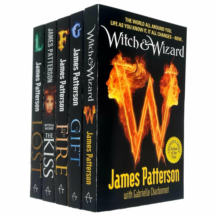 James patterson witch & wizard series 5 books collection set The world is changing,The Gift Ever since,The Fire Whit,The Kiss,The Lost Whit - The Book Bundle