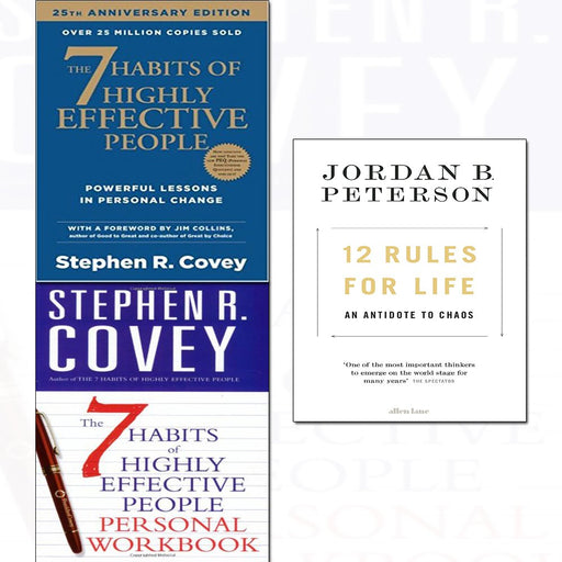 12 rules for life ,7 habits of highly effective people,personal workbook 3 books collection set - The Book Bundle