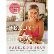 Set of four hardcover vegetarian cookbooks including Ready Steady Glow by Sabrina Ghayour, featuring Thai-inspired recipes and cooking tips.