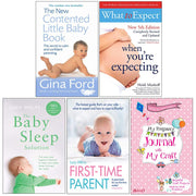 New Contente ,What to Expect, Baby Sleep, First, My Pregnancy Journal 5 Books Collection Set - The Book Bundle